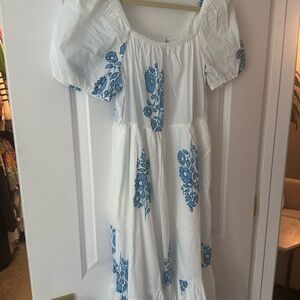 J. Crew Factory Midi dress with puff sleeves size 0 NWT